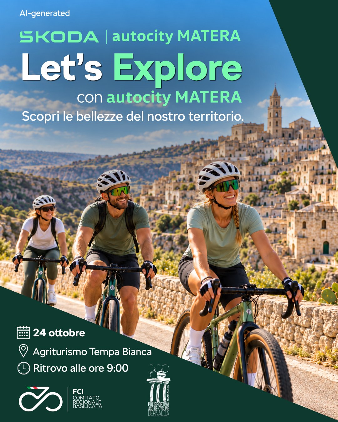 Volantino di Let's Explore con autocity MATERA